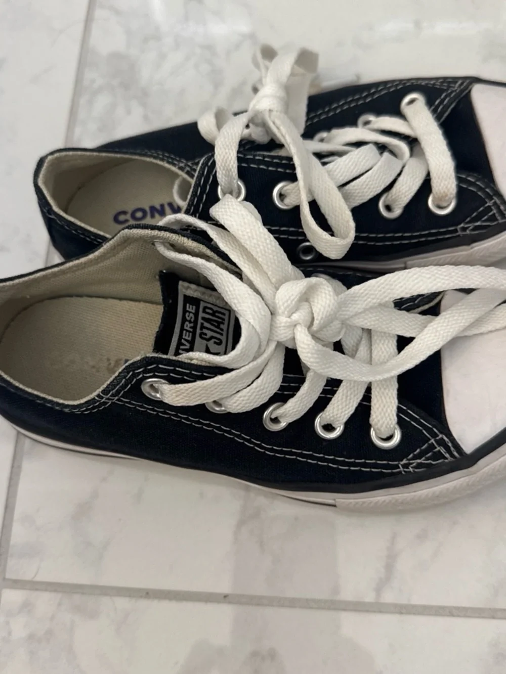 Converse Kids Low Top Sneakers in Black and White